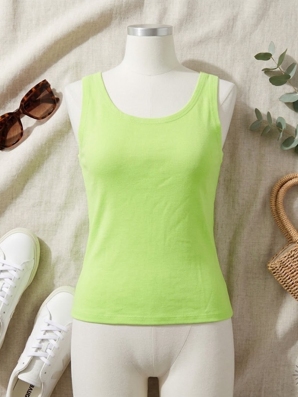 Reference Point New York-Bright Green Women's Tank Top Size M - 065